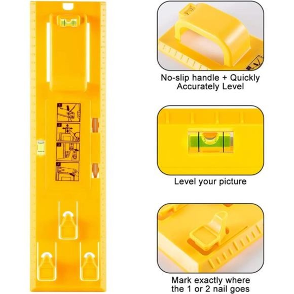 Picture Hanging Tool with Level Easy Frame Picture Hanger Wall Hanging Kit - Picture 3 of 6